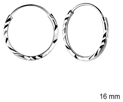 Produktbild von Kleine Creolen Silber 925 mit Diamantschliff 16 mm