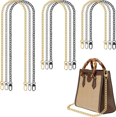 Produktbild von 9 Stück Taschenkette, Tasche Kette Metall, Kette Trageriemen Schulterriemen Für Taschen Damen Handtaschen Kette Ersatz Trageriemen Kette Für Damen Handtaschen Umhängetasche Geldbörse