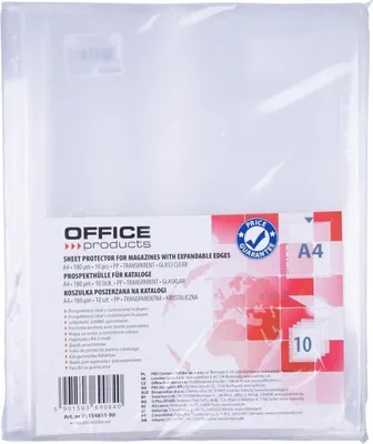Zdjęcie produktu dla Office Products Paczka koszulek na katalogi A4 PP krystalicznych 180mikr
