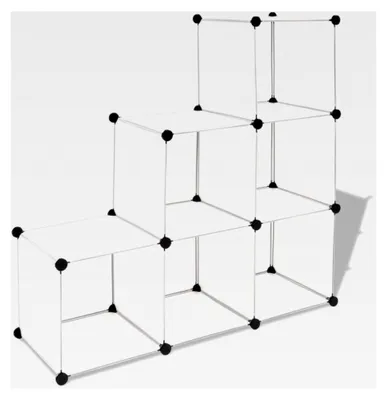 Produktbild von Würfel-Regal mit 6 Fächern in Weiß, Vitrine, Raumteiler, Steckregal, Stufenregal, Bücherregal, Schrankregal