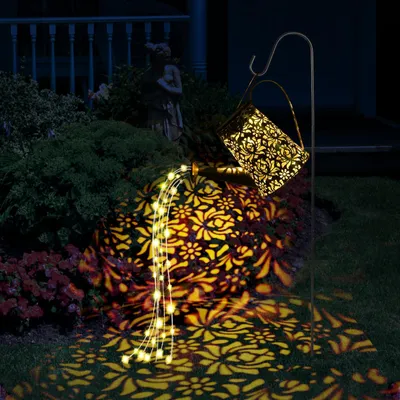 Solar-Gießkanne mit LED-Lichterkette, wasserdicht, Vintage, 90 LEDs, warmweiß