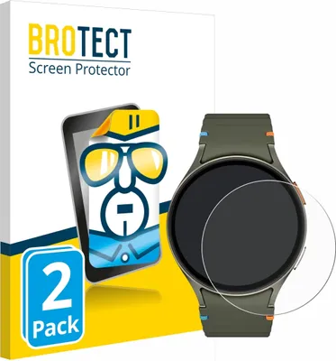 Produktbild von 2x Für Samsung Galaxy Watch 7 (44 mm) Schutzfolie BROTECT Displayschutz Display Schutz Folie Klar Transparent