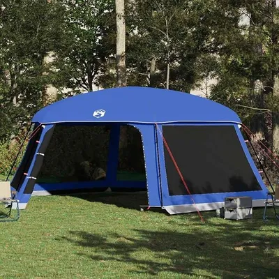 Produktbild von Poolzelt mit abnehmbarem Überzelt Netzwänden Azurblau 670x590cm