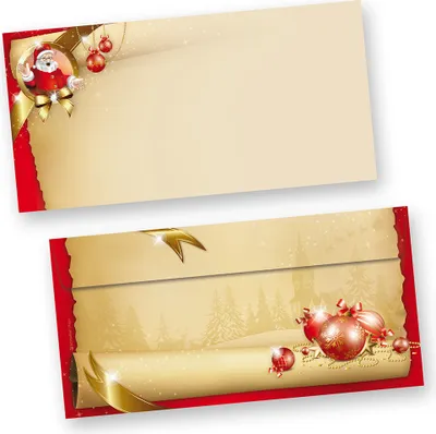 Produktbild von Umschläge Weihnachten Santa Claus 1000 Stück Din lang ohne Fenster Weinnachtsumschläge selbstklebend