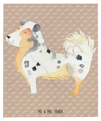 Produktbild von Mr. & Mrs. Panda Tagesdecke Hund Australien Shepherd - Hundeglück - Geschenk, Bettdecke, Spruch, Sprüche, Kuscheldecke, Decke, Schlafdecke, Bettüberwurf