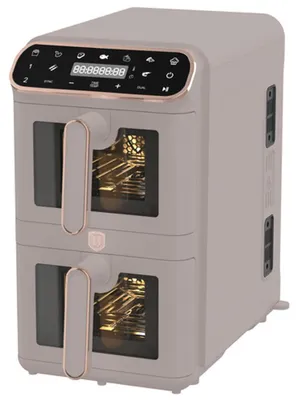 Zdjęcie produktu dla Frytkownica na gorące powietrze Berlingerhaus BH-9804 cyfrowy podwójny 5-5-5-5 l Kolekcja Taupe