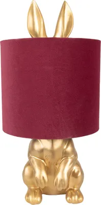 Zdjęcie produktu dla Clayre & Eef Lampa stołowa Królik Ø 20x42 cm Czerwony plastik w kolorze złotym