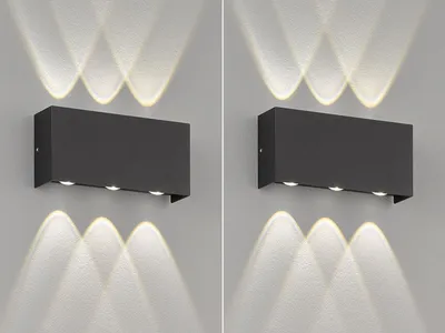 Produktbild von LED Außenwandleuchten 2er Set Schwarz - Up and Down für Fassadenbeleuchtung Haus