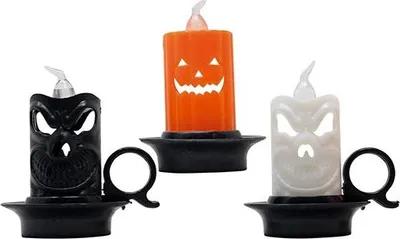 Image de Halloween Décoration Citrouille Bougies Visages effrayants Ambiance festive Fête, Couleur : Multicolore