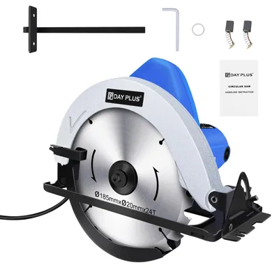 Immagine prodotto di Sega circolare elettrica da banco, 2000W - Alimentazione a cavo - Lama da 185 mm - Profondità di taglio 55 mm - Angolo di inclinazione regolabile - Ideale per lavori in legno