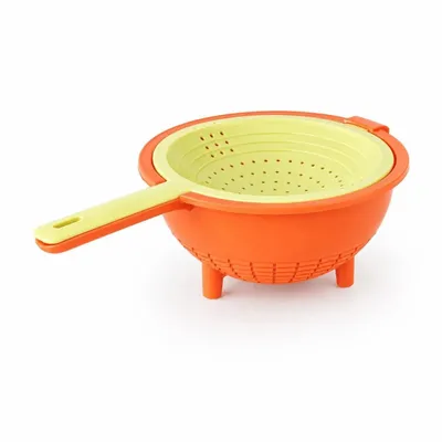 Produktbild von TUPPERWARE Küchenhelfer Sieb Saladin orange-gelb Sieb mit Abtropfsieb Multi-Sieb
