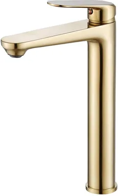 Gold gebürstete Oberfläche - Warm/Kalt Wasser - Badezimmerarmatur - Hochwertiges Messing - Einfach zu installieren