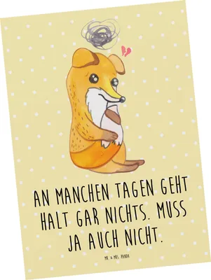 Produktbild von Mr. & Mrs. Panda Postkarte Fuchs Depressionen - Gelb Pastell - Geschenk, Depressiv, Fotokarte, Postkarten, Grußkarte, Ansichtskarten, bildkarte