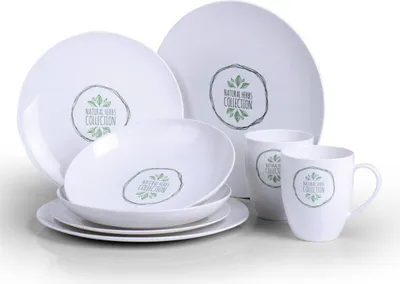 Produktbild von PLA-Geschirr-Set Nature - Für 2 Personen - 8-teilig