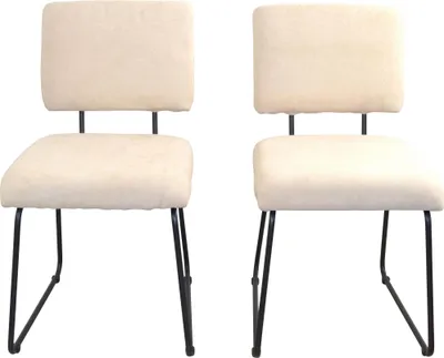 Produktbild von Esszimmerstuhl - Polsterstuhl 2er-Set Beige/Schwarz