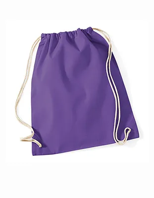 Produktbild von Westford Mill W110 | Baumwoll Gymsac / Turnbeutel | 37 x 46 cm - Farbe: Purple - Größe: 37 x 46 cm