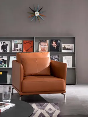 Immagine prodotto di Poltrona in pelle nera dal design moderno