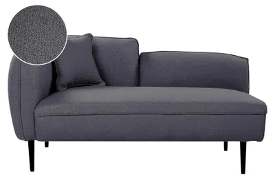 Produktbild von Rechtsseitige Chaiselongue in grauem Bouclé mit Kissen und Metallgestell