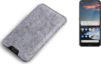 Produktbild von K-S-Trade Filz Handyhülle kompatibel mit Nokia 5.3 Schutzhülle Filztasche Filz Tasche Case Sleeve Handy Hülle Filzhülle grau