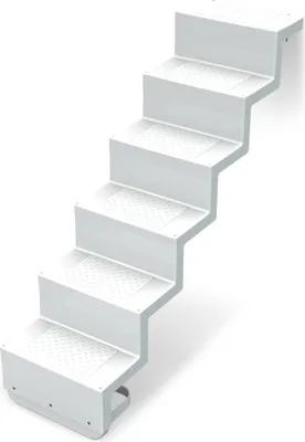 Produktbild von Treppe Eleganz 80 kurz | 6-stufig | Wandbefestigung kurze Ausführung | Weiß