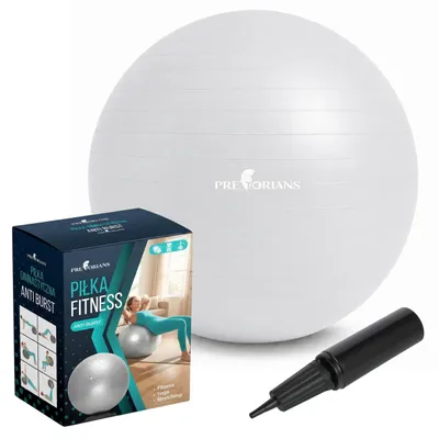 Produktbild von Gymnastikball 55 cm, Sitzball, Trainingsball für Fitness, Yoga, Schwangerschaftsgymnastik, mit Pumpe, Hellgrau