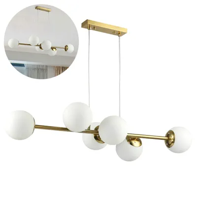Produktbild von MasterLED Pendelleuchte Bali – 6-flammig E27 – 90cm – Gold – Deckenleuchte für Wohnzimmer und Esszimmer Hotelbeleuchtung