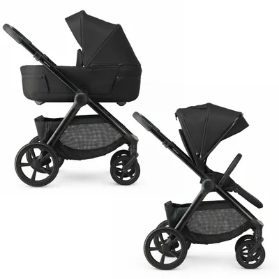 Productafbeelding van Deryan Otis 2-in-1 kinderwagen – met mand en sportstoel – zwart