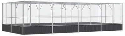 Zdjęcie produktu dla vidaXL Woliera z nadstawką srebrna 832x414x212 cm stalowa