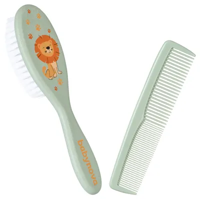 Obrázek produktu pro Kartáč s hřebenem Baby Nova (Lev, zelený)
