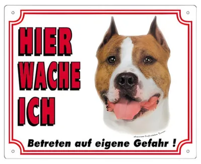 Produktbild von Nobby Warntafel American Staffordshire Terrier, Rechteck, Mehrfarbig, Kunststoff, Verschraubung, Bau, 1 Stück(e)