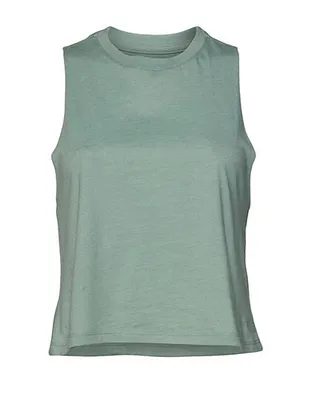 Produktbild von Bella 6682 | Damen Racerback Cropped Tank - Farbe: Heather Dusty Blue - Größe: S