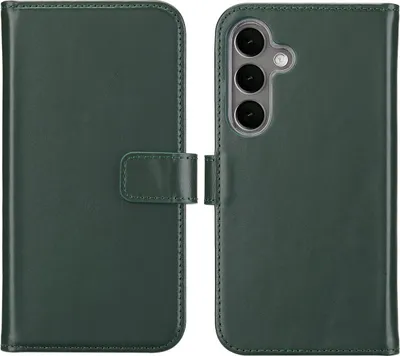 Image de Selencia Bibliothèque en cuir véritable pour le Samsung Galaxy S25 - Vert