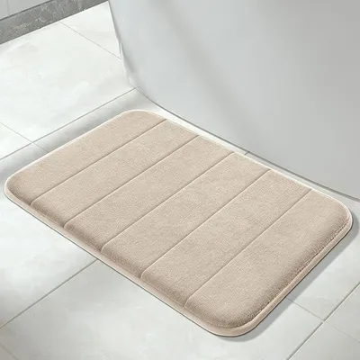 Produktbild von MODFU Badteppich Waschbar 40x60cm rutschfest Badematten-Set Badvorleger und WC Teppich für Badezimmer, Khaki