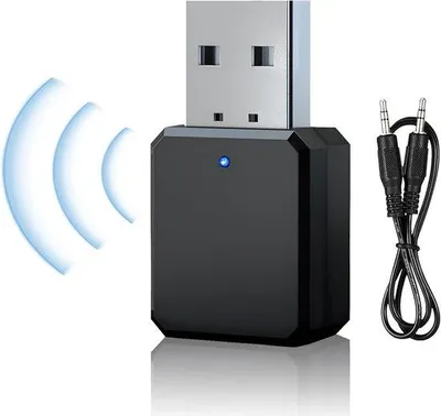 Obrázok produktu pre Bluetooth 5.1 adaptér pre autorádio s AUX/USB výstupmi, prijímač typu „plug and play“ pre reproduktory, zosilňovače a televízory