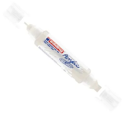 Obrázok produktu pre Edding Acryl 3D Double Liner, Biela, Biela, Jemný/extra tučný, 2 mm, 1 cm, atrament s vodným základom