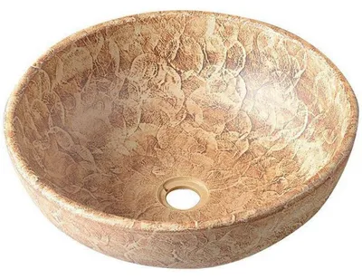 Productafbeelding van Sapho PRIORI keramische wastafel, diameter 41 cm, bruin met patroon