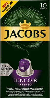 Produktbild von Jacobs Lungo 8 Intenso, Kaffeekapseln, Nespresso Kompatibel, Kaffee, 100 Kapseln, á 5.2 g