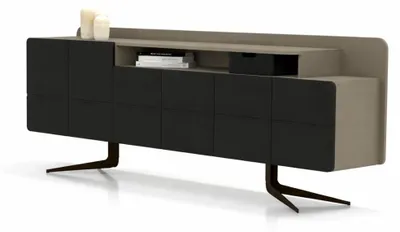 Produktbild von Designer Kommode Sideboard Schwarz Beige Modern Stauraum