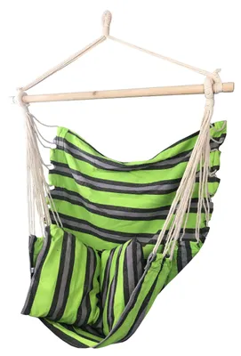 Immagine prodotto di Sedia a dondolo sospesa Sedco Swing con cuscini Grigio/verde - 130 cm