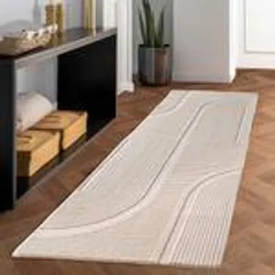 Obrázek produktu pro Skandinávský koberec Boho do obývacího pokoje Jednobarevný béžový a krémový pratelný koberec, velikost: 80 x 150 cm, Barva: Krémová-2