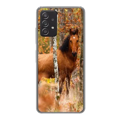 Produktbild von MuchoWow® Handyhülle Schutzhülle Hülle für Samsung galaxy a73 Pferd - Wald - Braun Silikon Softcase Handy Hülle - Handyhülle