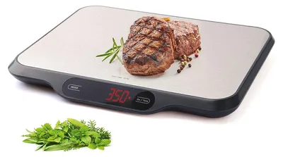 Produktbild von Tischwaage, Küchenwaage 15 kg, Edelstahl, extragroße Wiegefläche