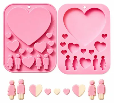 Herzförmige Silikon-Backform, 1 Stück, rosa, für Schokolade & Co.