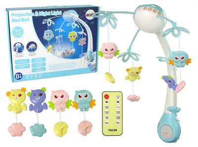 Obrázok produktu pre Kolotoč do postieľky Leantoys - projektor, melódie, zvuky zvierat