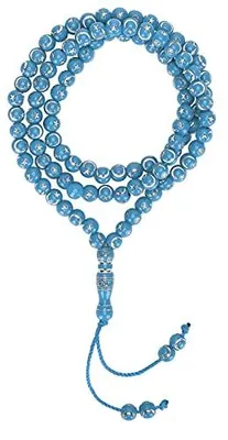 Obrázek produktu pro Islámský růženec, 99 korálků, modrá barva, 49 cm, pryskyřice