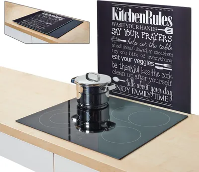 Obrázok produktu pre zeller krycia doska sporáka KITCHEN BT 50x56 cm čierna Ochrana sporáka