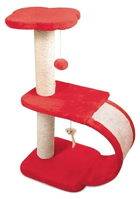 Immagine prodotto di Albero per gatti Kratzbaum Geranien, con TRE livelli, struttura verticale e rifugi in peluche