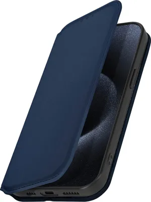Image de Avizar, étui magnétique pour iPhone 15 Pro avec support, bleu nuit