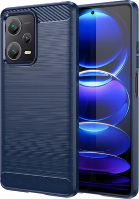 Produktbild von Redmi Note 12 Pro+ Hülle, Carbon-Faser TPU Silikon Stoßfest Schutzhülle für Xiaomi Redmi Note 12 Pro+ Blau
