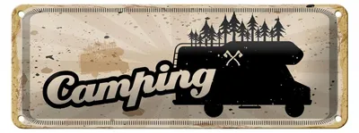 Produktbild von Blechschild Retro 27x10cm Vintage Camping Wohnmobil